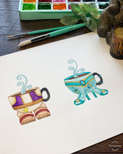 Load image into Gallery viewer, ‘Couples Cups’ Art Print (4 pack)