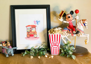 'Popcorn Cart' Art Print