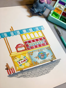 ‘Casey Jr. Churro Cart’ Art Print