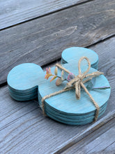 Load image into Gallery viewer, Vintage Aqua Mouse Coasters PREORDER
