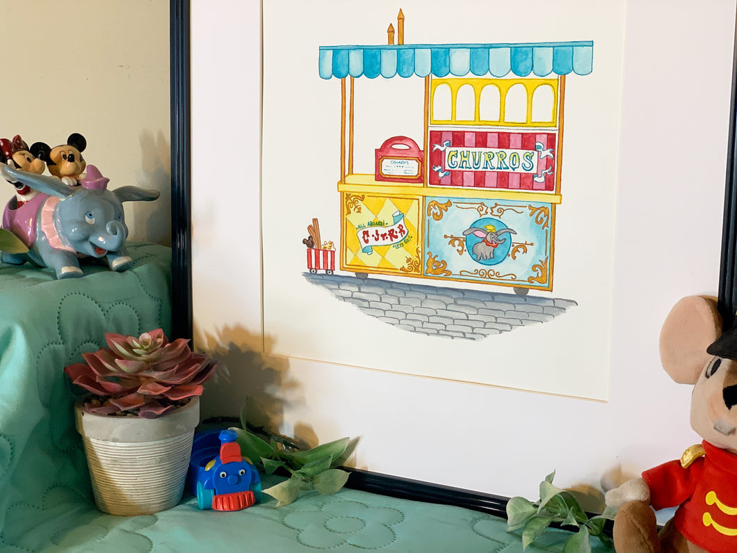 ‘Casey Jr. Churro Cart’ Art Print