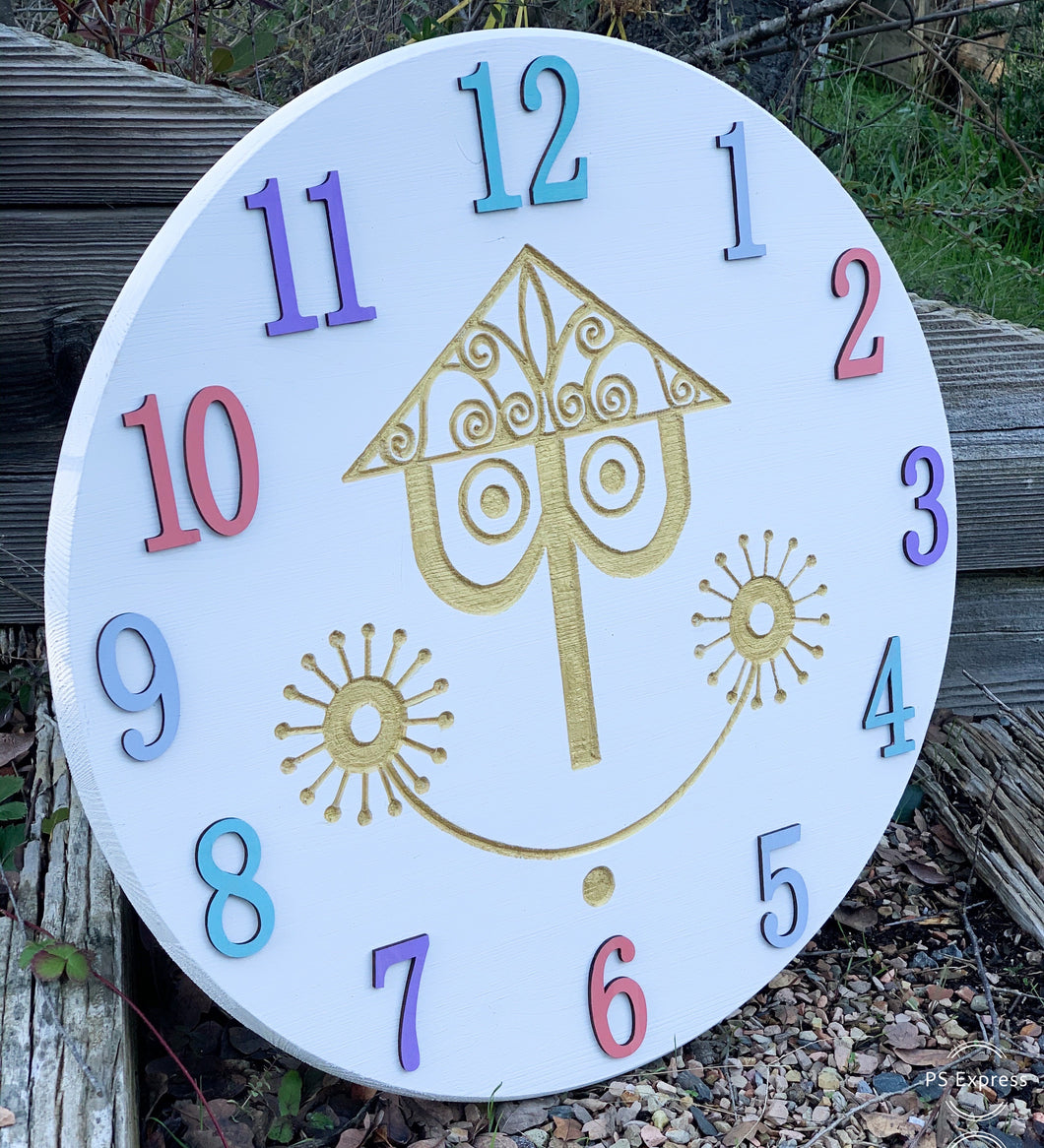 24” Deluxe Carved Small World Clock PREORDER