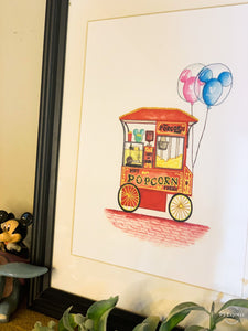 'Popcorn Cart' Art Print